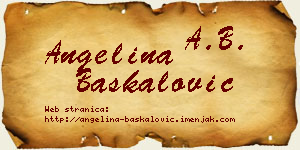 Angelina Baškalović vizit kartica